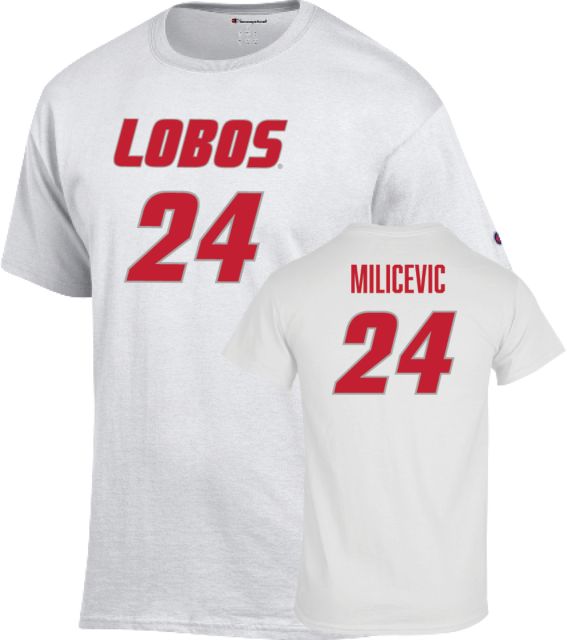 New Mexico Men's Basketball T-Shirt Jovan Milicevic - 24 - ONLINE ONLY