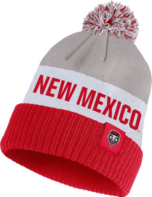 University of New Mexico Striped Pom Beanie