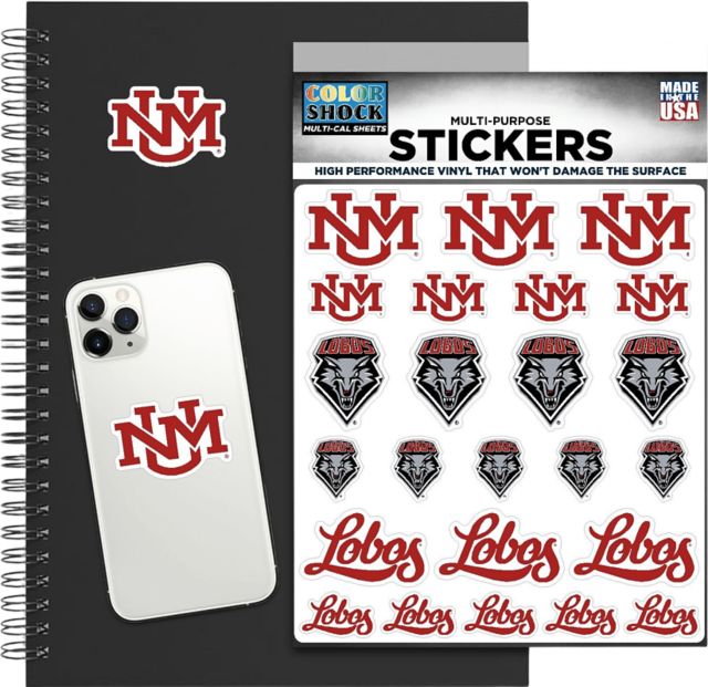 University of New Mexico Lobos Sticker Sheet
