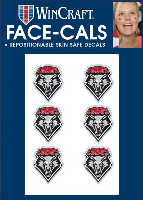 University of New Mexico 6pk Face Stickers
