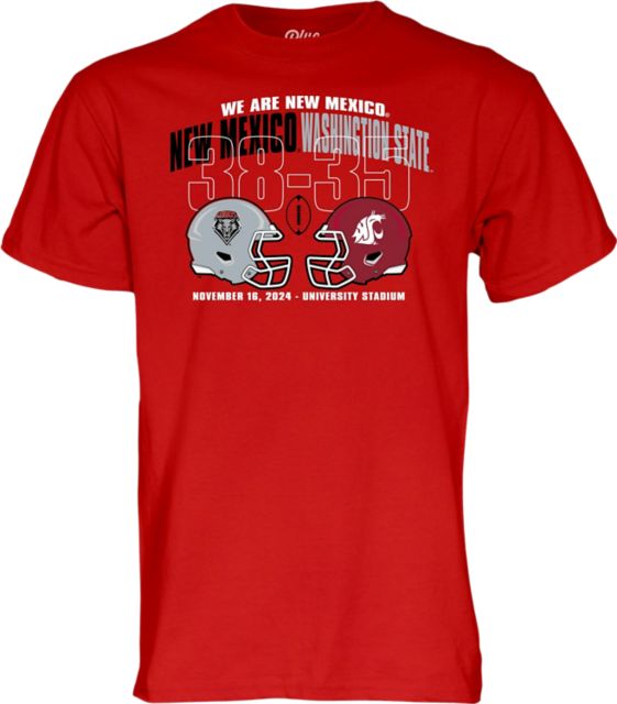 University of New Mexico Lobos Football Washington State Victory Score Short Sleeve T-Shirt
