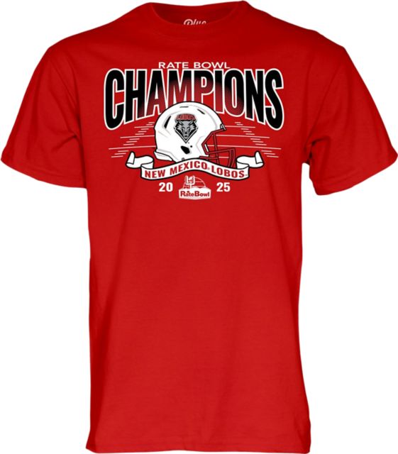 University of New Mexico Football 2025 Rate Bowl Champions Short Sleeve T-Shirt