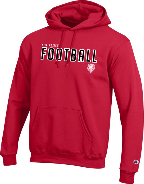 New Mexico Champion Scarlet Red Fleece Hoodie-S UNM Lobos Football - ONLINE ONLY