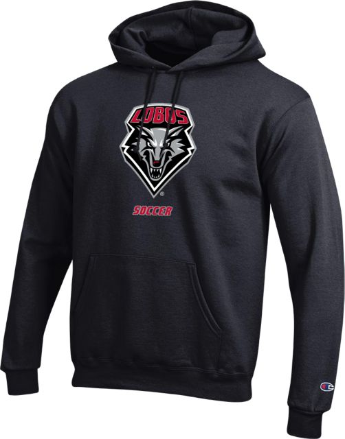 New Mexico Champion Black Fleece Hoodie-S Lobos Soccer - ONLINE ONLY