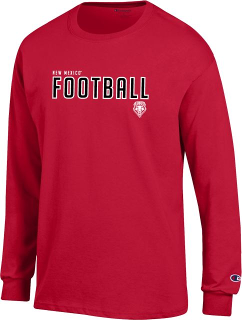 New Mexico Champion Red Long Sleeve T Shirt-S UNM Lobos Football - ONLINE ONLY
