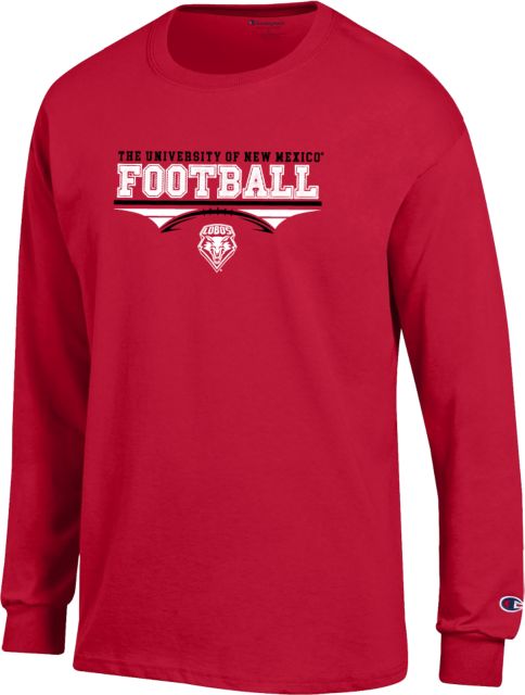 New Mexico Champion Red Long Sleeve T Shirt-S Football Distressed - ONLINE ONLY