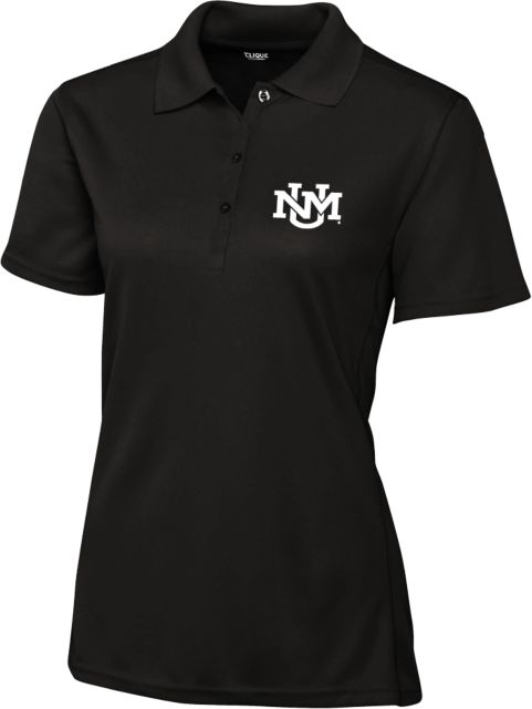 New Mexico Womens Clique Ice White Pique Polo-S Secondary Athletics Mark - ONLINE ONLY