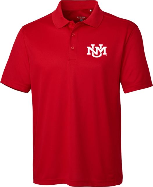 New Mexico Clique Ice White Pique Polo-S Secondary Athletics Mark - ONLINE ONLY